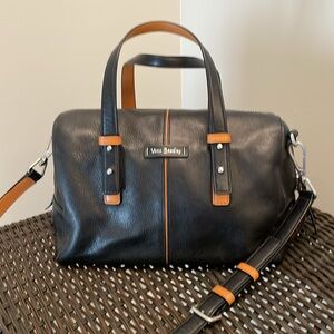 Vera Bradley Black Gallatin Leather Satchel